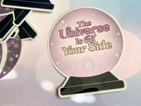 Image for LARGE Crystal Ball Holographic Sticker from But First, Joy