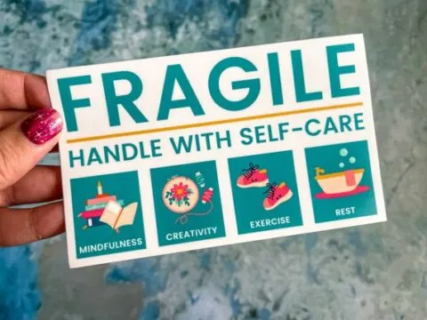 Image for Handle With Care Sticker &ndash; But First, Joy