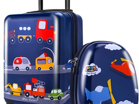 Image for Kids' Vehicle Blue Carry On Travel Luggage Set (Ages 2+)