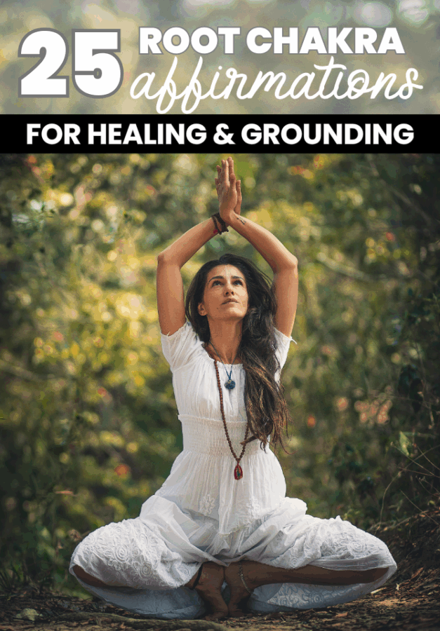woman meditation root chakra affirmations