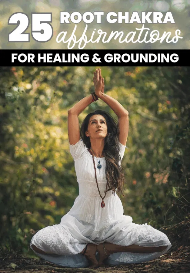 woman meditation root chakra affirmations