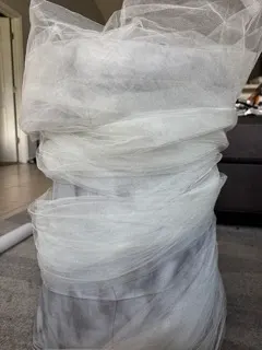 wrapping tulle around basket for tornado base