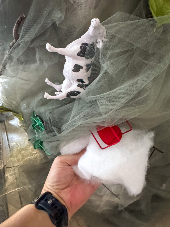 cow, bike, tornado debris diy costume, poly-fil