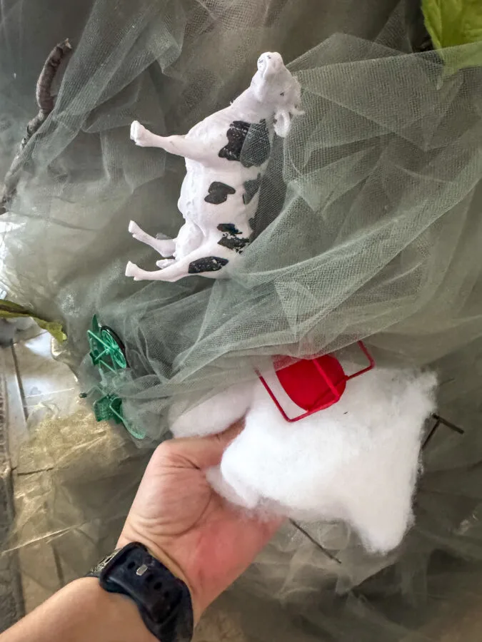 cow, bike, tornado debris diy costume, poly-fil