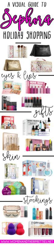 Because Sephora has so much perfection to choose from, I've create a visual guide to Sephora holiday shopping! This will give you a few popular gift ideas for this holiday season. Whether you're buying for yourself, your bestie, or your mother – Sephora has just what you need to make those beautiful babes smile.
