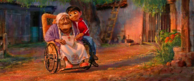 FAMILY TIES — In Disney•Pixar’s “Coco,” aspiring musician Miguel (voice of newcomer Anthony Gonzalez) feels a deep connection to his great grandmother, Mama Coco. Concept art visual design by Sharon Calahan and animation by Kristophe Vergne. Directed by Lee Unkrich (“Toy Story 3”), co-directed by Adrian Molina (story artist “Monsters University”) and produced by Darla K. Anderson (“Toy Story 3”), “Coco” opens in U.S. theaters on Nov. 22, 2017. ©2016 Disney•Pixar. All Rights Reserved. .