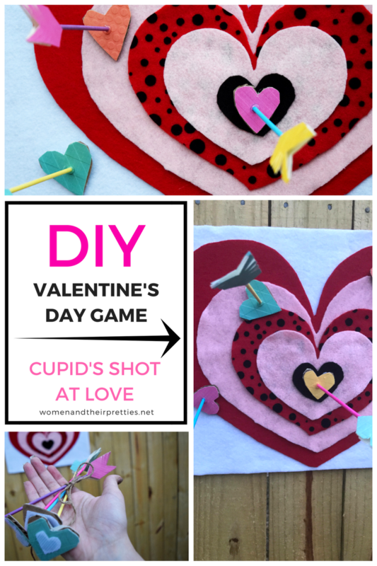 Cupid's Shot at Love is a DIY Valentine's Day game for kids (or adults) of any age to play! It's a cheap and easy to make Valentine's Day craft!