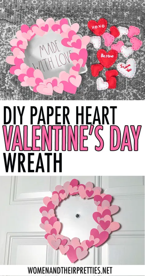 DIY PAPER HEART VALENTINE'S DAY WREATH