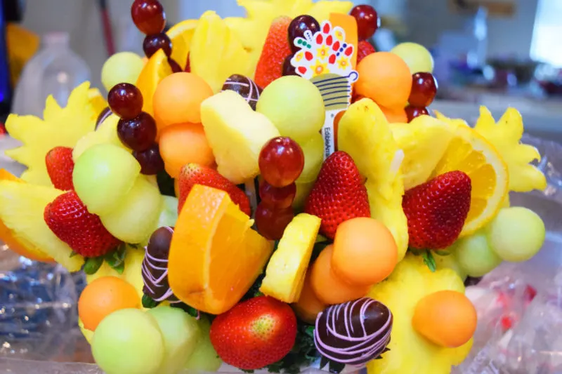 Dream Big – Disney Princess Bouquet: This fruit bouquet is the perfect Disney trip announcement idea!