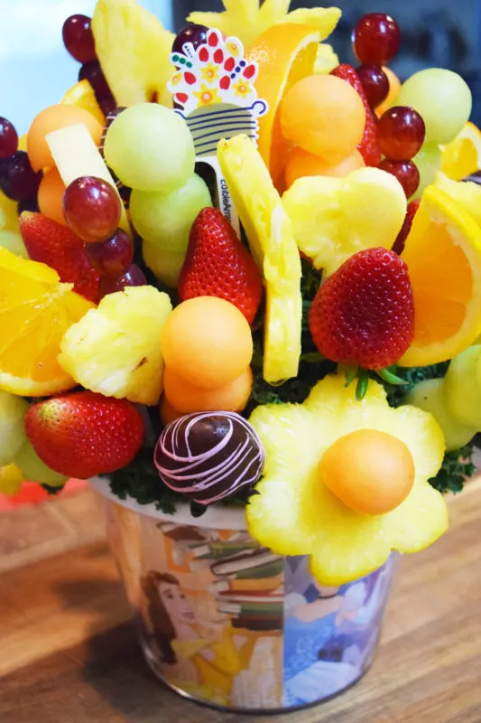 Dream Big – Disney Princess Bouquet: This fruit bouquet is the perfect Disney trip announcement idea!