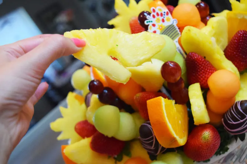 Dream Big – Disney Princess Bouquet: This fruit bouquet is the perfect Disney trip announcement idea!