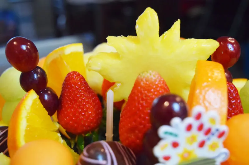 Dream Big – Disney Princess Bouquet: This fruit bouquet is the perfect Disney trip announcement idea!