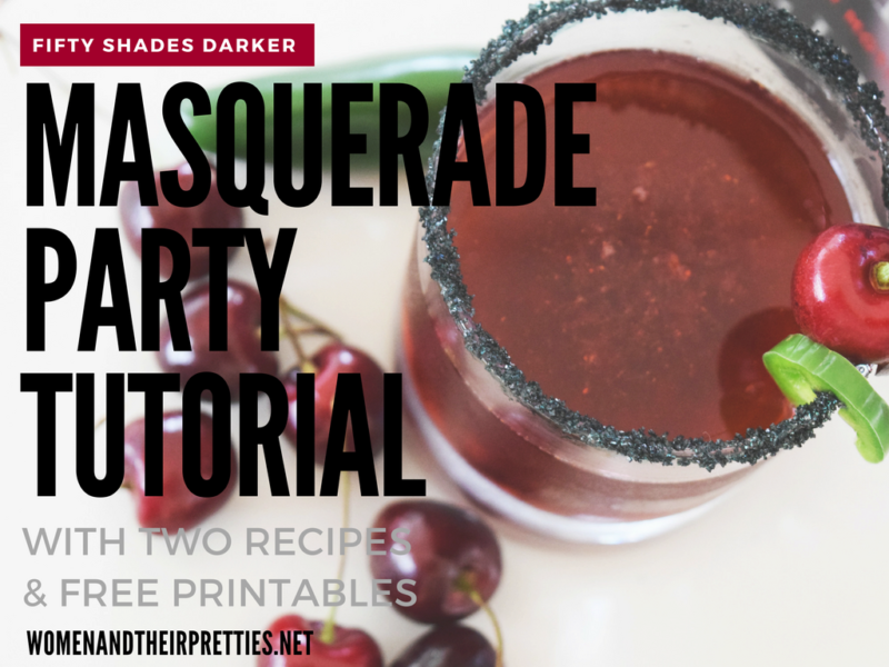 Get your girls together for a Fifty Shades Darker Masquerade Party! Use my masquerade party tutorial for Fifty Shades recipes and party ideas! #ad #FiftyShadesDarker 