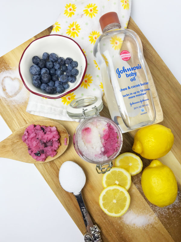DIY Blueberry Lemon Sea Salt Hand Scrub