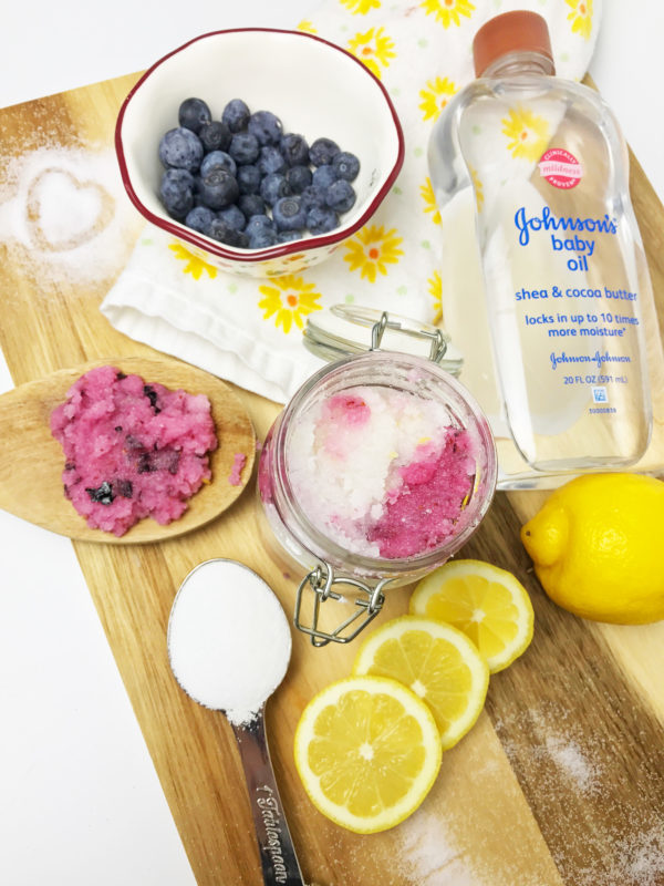 DIY Blueberry Lemon Sea Salt Hand Scrub
