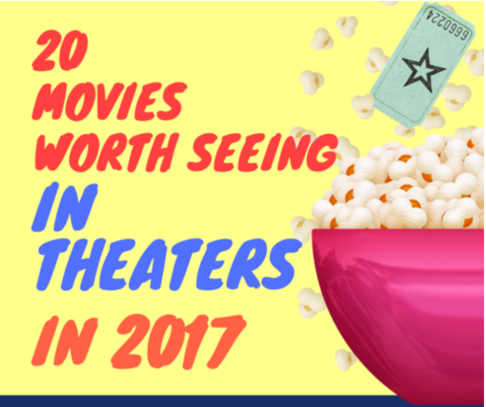 Since last year, I've mulled over the list of 2017 movies. You may have noticed my wildly popular post: Movies Based On Books Coming in 2017. I'm super excited about the potential for 2017. These are the movies I think are worth seeing in theaters this year. You're welcome to grab this movie calendar free printable for your refrigerator to keep track of these big films of 2017.