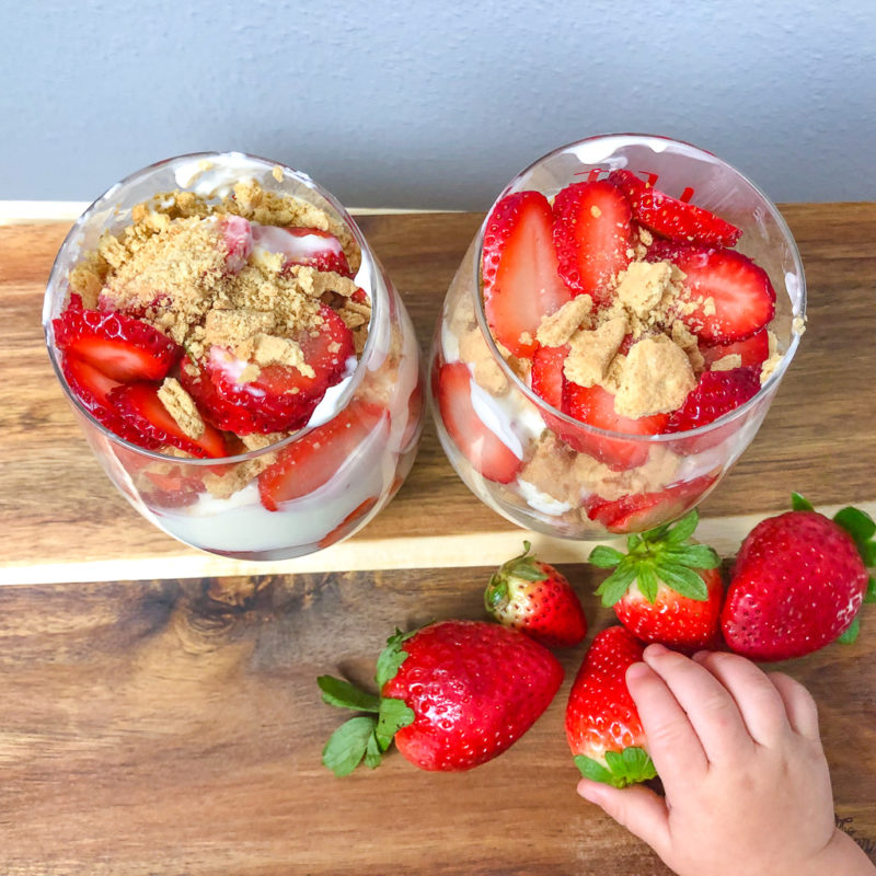 parfait with strawberries yogurt